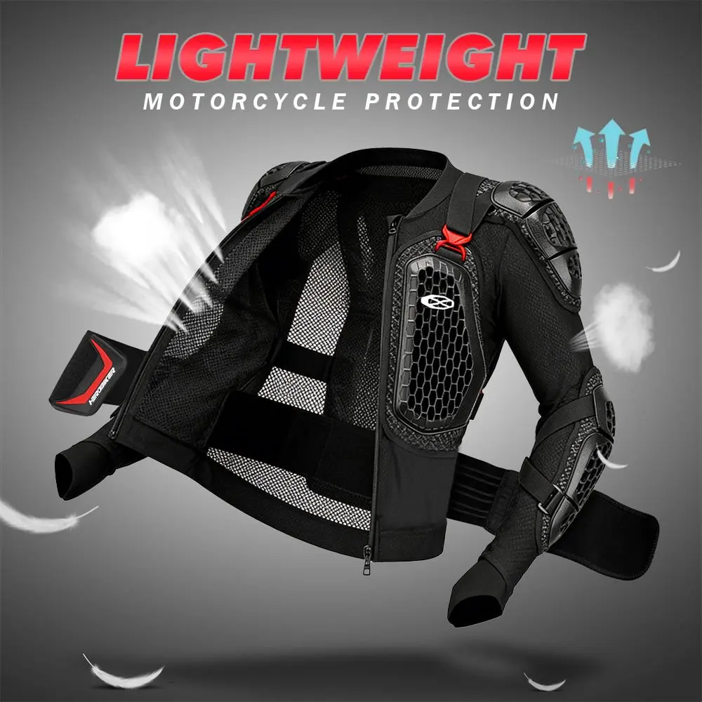 Off-Road Motocross Suit Motorcycle Armor Jacket & Pants Set with Chest Back Guard, Breathable Protective Gear for Summer Riding