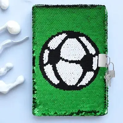 مجلة الاسوم الترتر للأولاد دفتر مذكرات كرة القدم مع قفل ومفتاح