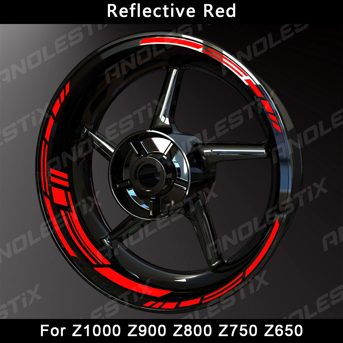 AnoleStix Reflective Motorcycle Wheel Sticker Hub Decal Rim Stripe Tape For Kawasaki Z1000 Z900 Z800 Z750 Z650