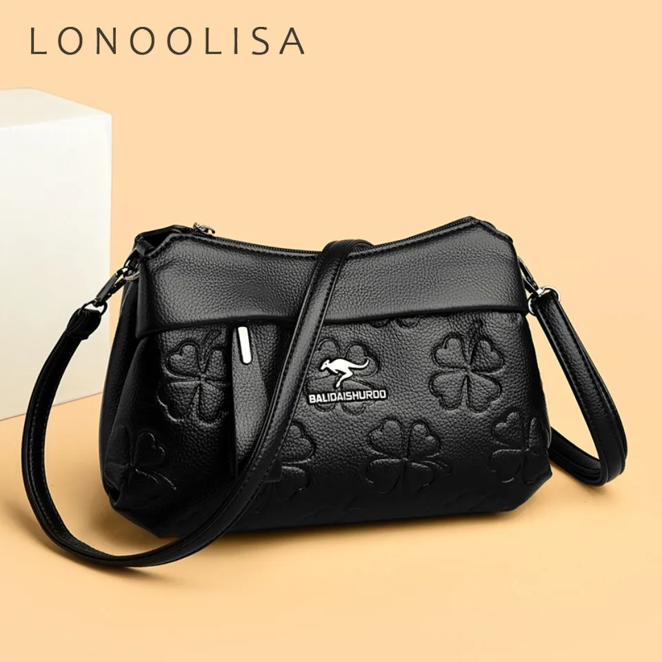 

Трехслойные винтажные сумки через плечо с рифленой отделкой для женщин, дизайнерские ретро-сумки из искусственной кожи, повседневные сумки-мессенджеры