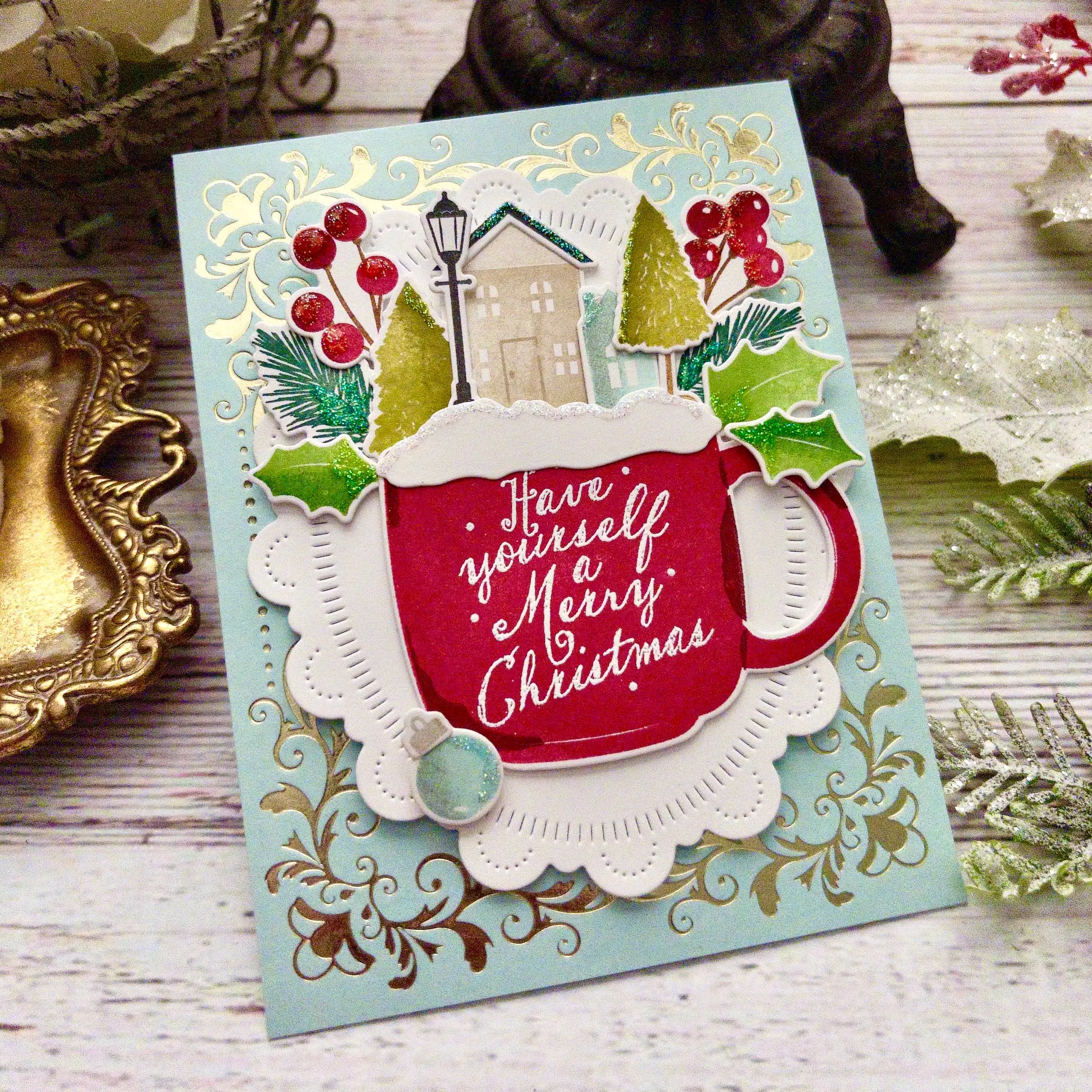 Papertrey Ink Framed in Flowers: Christmas Stamp Set-Dies Sentiments Handmade Cards Scrapbook Journal DIY Paper September 2026