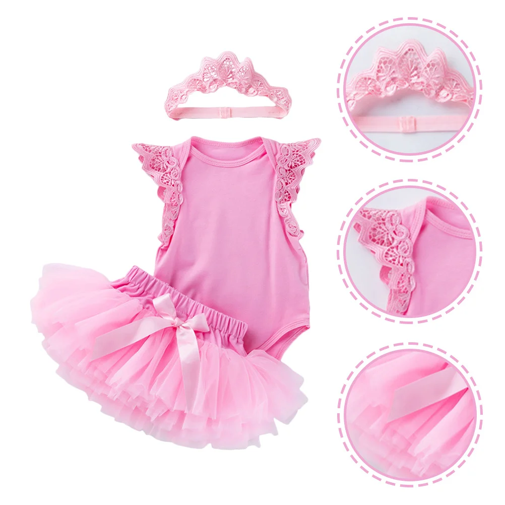 

1 Set Baby Girl Tutu Dress Outfit Newborn Princess Skirt Romper Breathable Birthday Christmas Party Beach Photo Prop Clothes