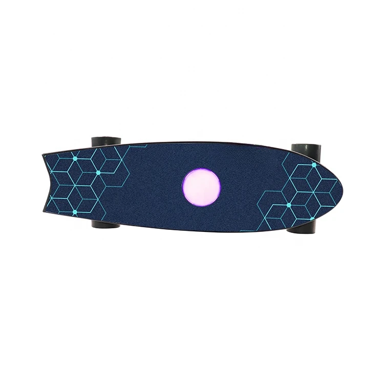 Wholesaler Skateboard Fishboard H2E Colorful LED Light Skateboard OEM Hub Motor 350w Custom You Own Skateboard