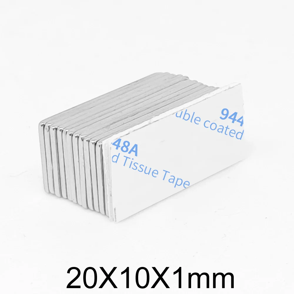 20x10x1 Quadrate Magnet With Self - Adhesive Tape 20x10x1mm Powerful Neodymium Magnet 20*10*1 For Home Refrigerators,Offices DIY