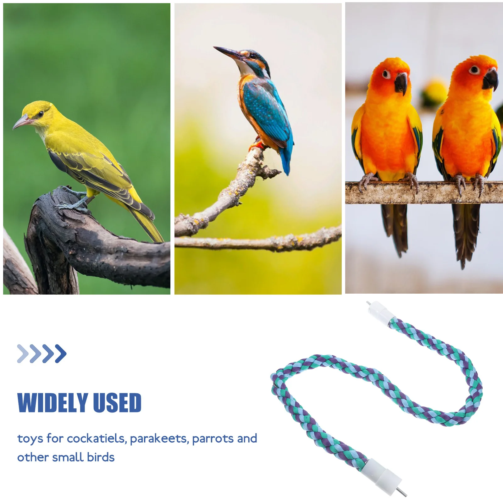 

80Cm Parrot Climbing Rope Premium Cotton Rope for Bird Chew and Play Activity Playground Exercise Equipment for Small Birds