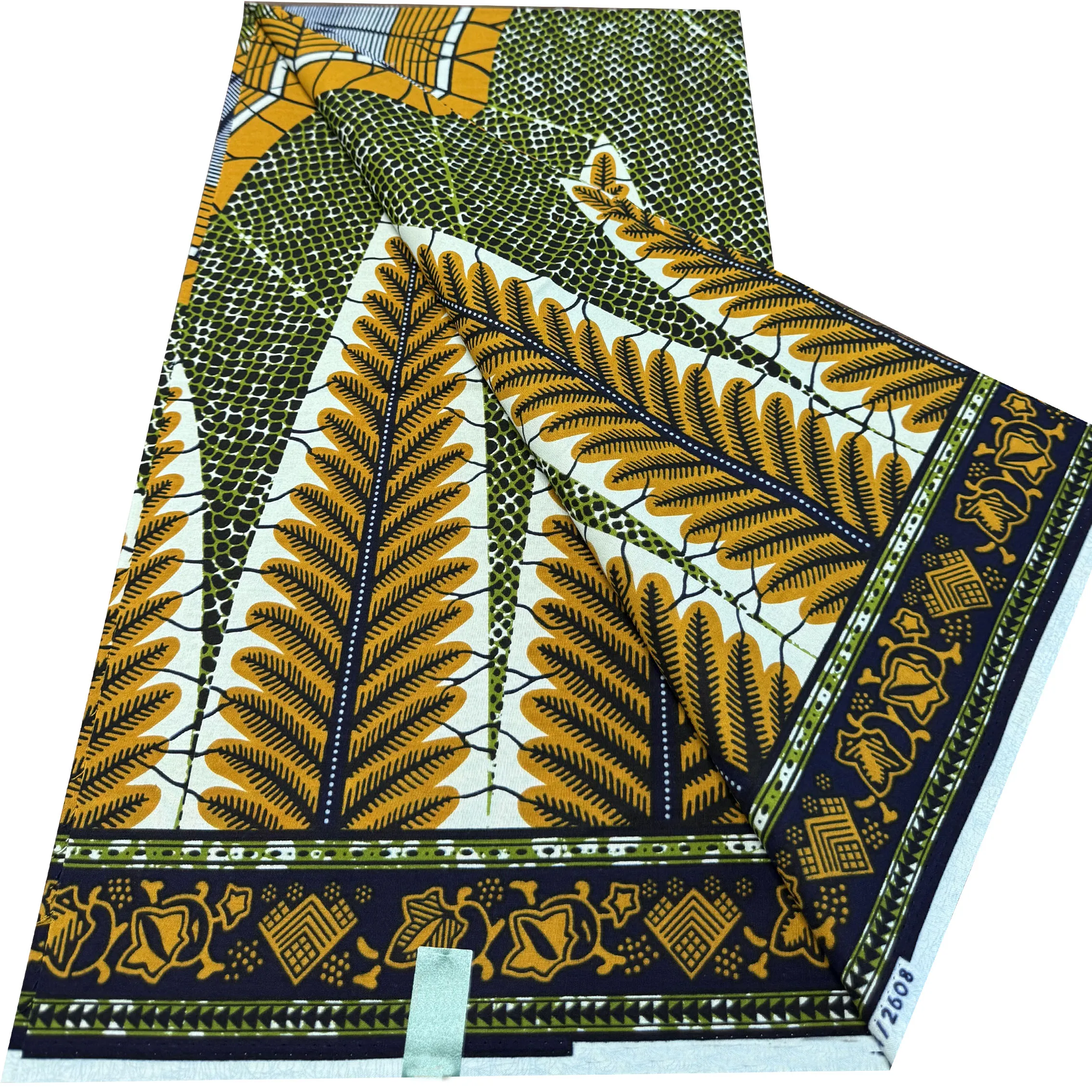 African Ankara Wax Print Fabric Palm Leaf Pattern Dutch Style Cotton Pagne for Dress Sewing Home Textile Decor Cloth