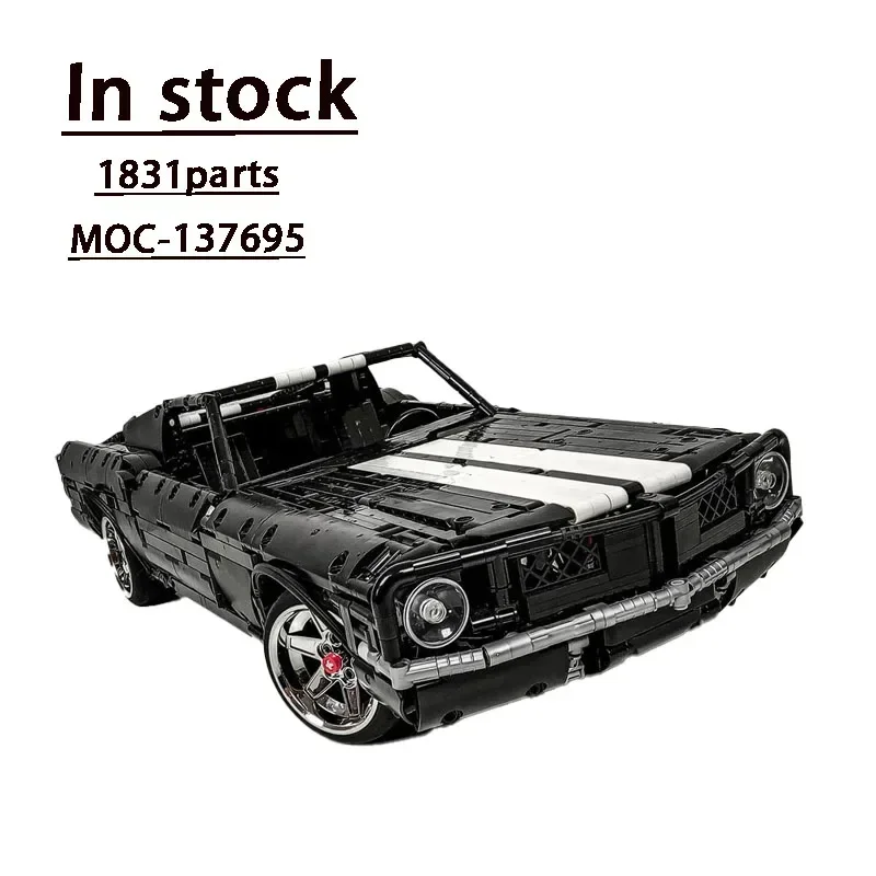 MOC-137695 Black Supercar Fastback 1:10 Assembly Building Block Model • 1831 Parts Car Parts Adult Kids Birthday Toy Gift