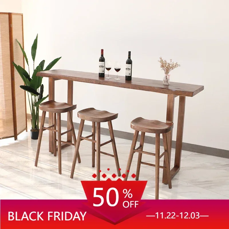 Luxury Coffee Bar Tables Modern High Dining Room Wooden Bar Tables Long Reception Desk Keuken Tafeljes Home Furniture YY50BT