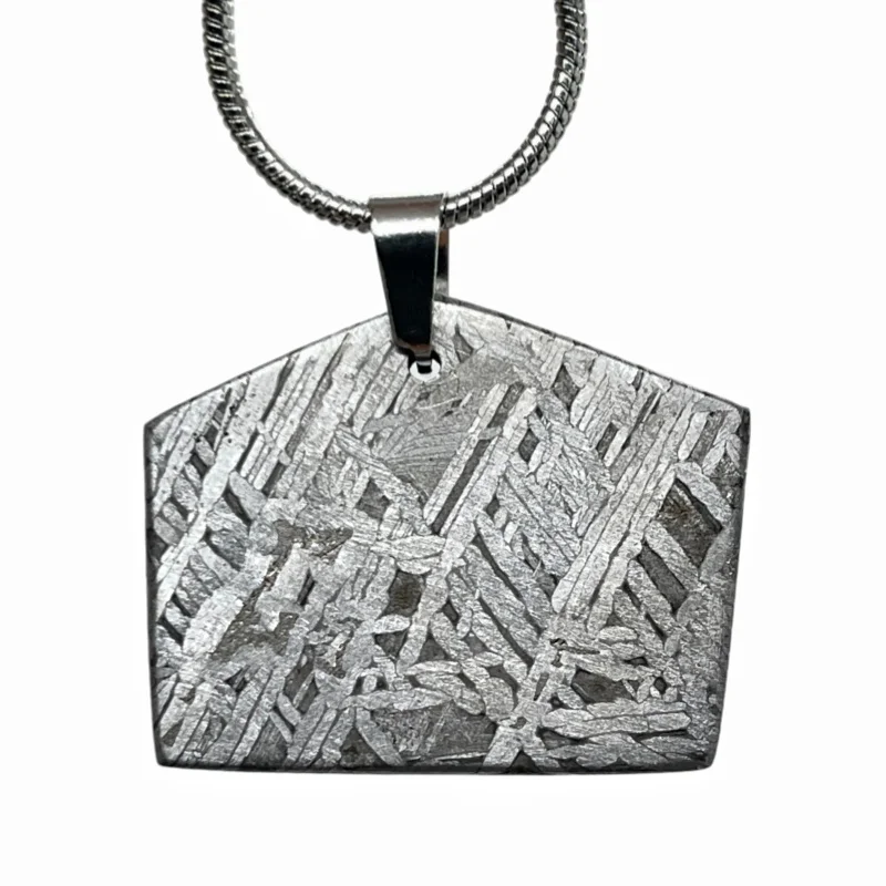 Muonionalusta Meteorite Slice Pendant Authentic Iron Meteor Necklace Natural Space Rock Gemstone Collectible Jewelry -LK651