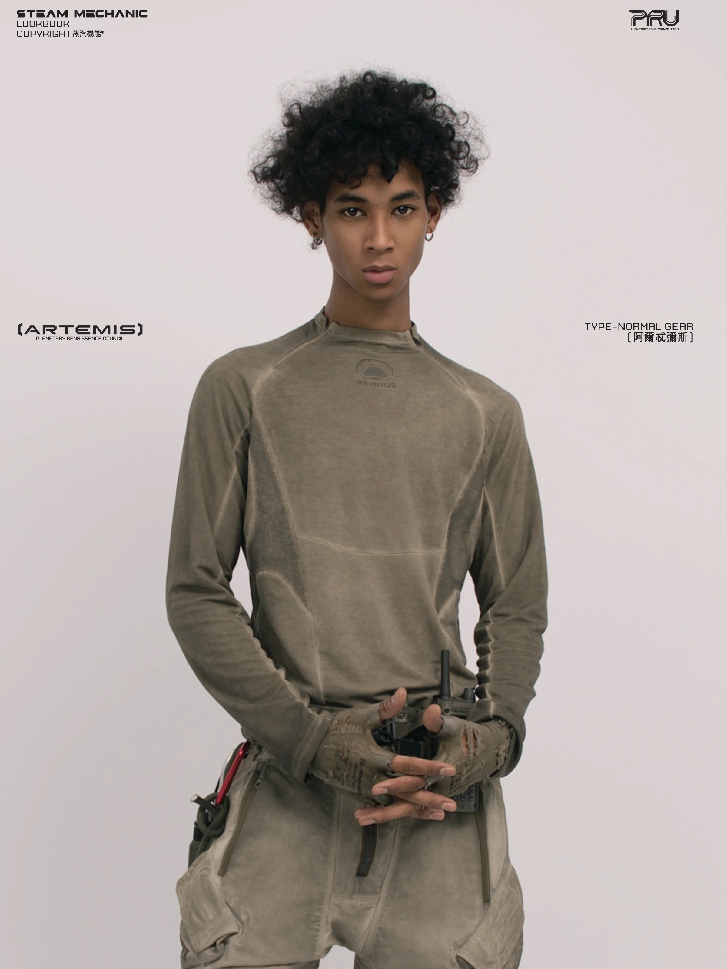 STEAM 25AW Cyberpunk Techwear Wasteland Punk Dirty Washed outdoor long-sleeved casual base layer T-shirt slim fit cycling jersey
