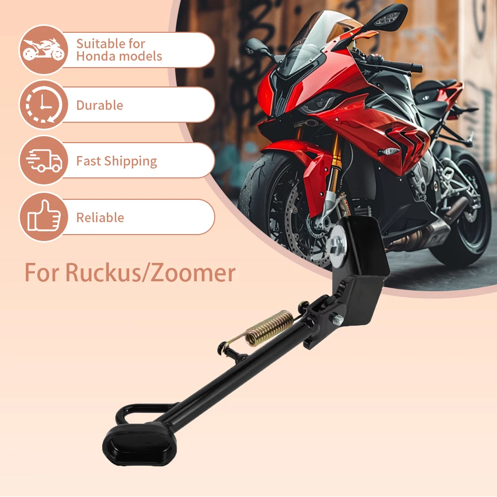 For Honda Ruckus Zoomer Foot Side Kick Stand Kickstand Bracket Lining Moto Support Stainless Steel Motorcycles Brace Parts