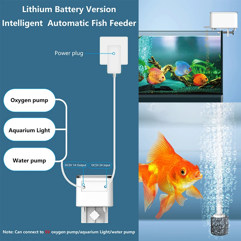 Imagem -03 - Alimentador Automático de Peixes Alimentador Original de Tanques de Peixes Temporização Wifi Aplicativo de Telefone Inteligente sem Fio Alimentador Inteligente de Controle Remoto 1000mah