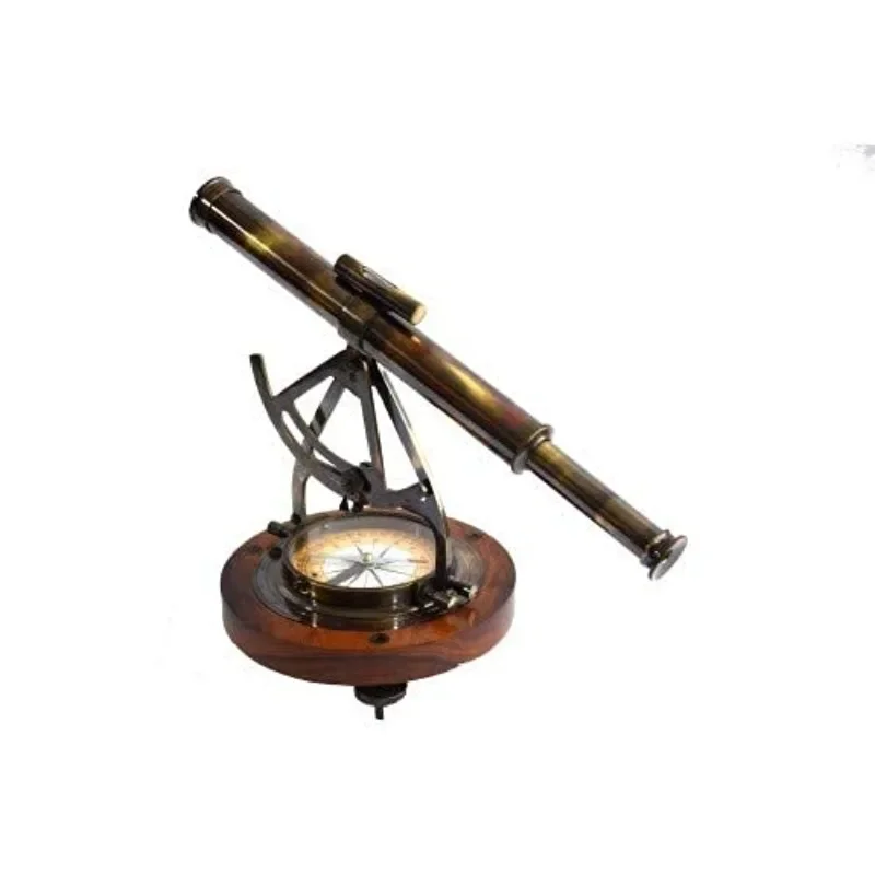 9.5'' Alidade Telescope with Compass Nautical Brass Marine Collectible Item