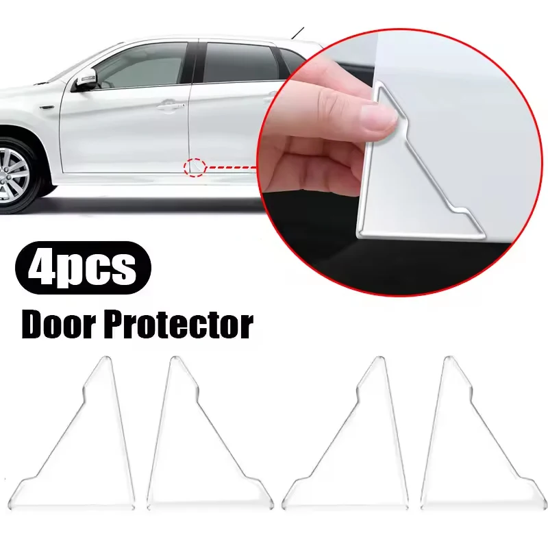 

4 шт. универсальные автомобильные дверные угловые чехлы для предотвращения столкновений, наклейки против царапин, защитный чехол для двери, прозрачный силиконовый протектор