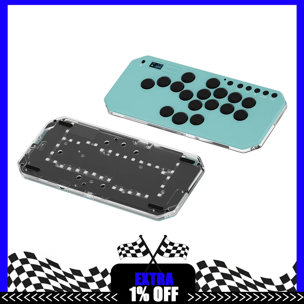 

DOIO KBGM-H06 + механическая клавиатура из алюминиевого сплава, мини-геймерская клавиатура, рокер, аркадная боевая клавиатура для PS5, переключатель Steam Ns2, подарки