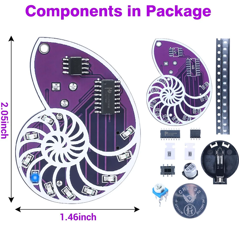 Soldering Learning Kit LED Seashell Design SMD SMT DIY Electronic Kit Ideal for Soldering Practice Learning Wearable Decoration