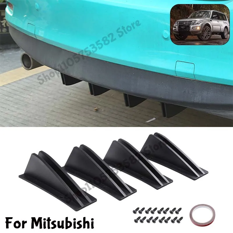 For Mitsubishi ear Bumper Shark Fin Diffuser Carbon Fiber Lip Spoiler Airflow Anti-Collision Protector
