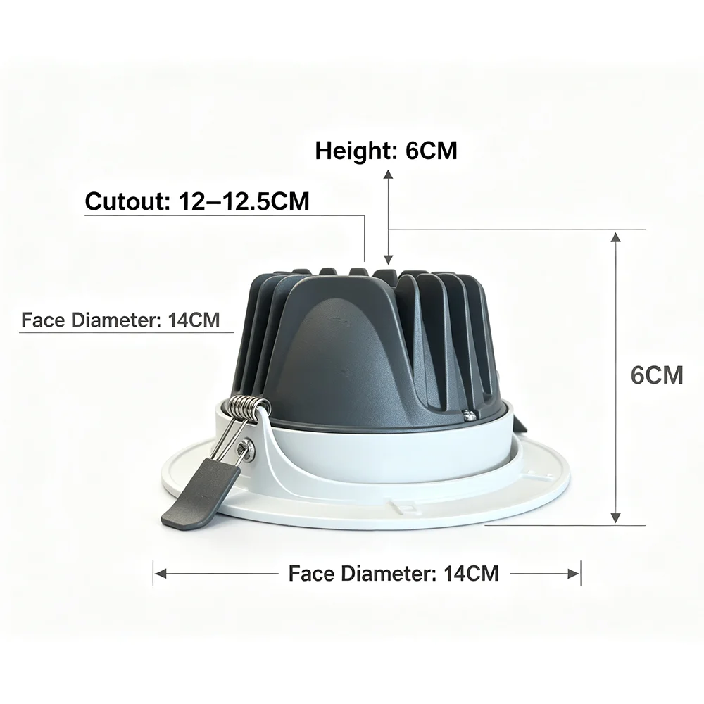 Embedded LED Downlight Angle Adjustable Ceiling Light Spotlights 18W Rotating AC220V Indoor Lighting