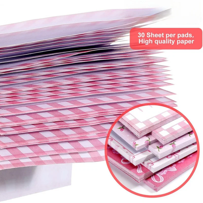 Notes autocollantes à nœud rose, bloc-Notes auto-adhésif détachable de Style Ins, autocollants de liste de choses à faire, bloc-Notes d'école et de bureau, cadeau de récompense 1 pièce