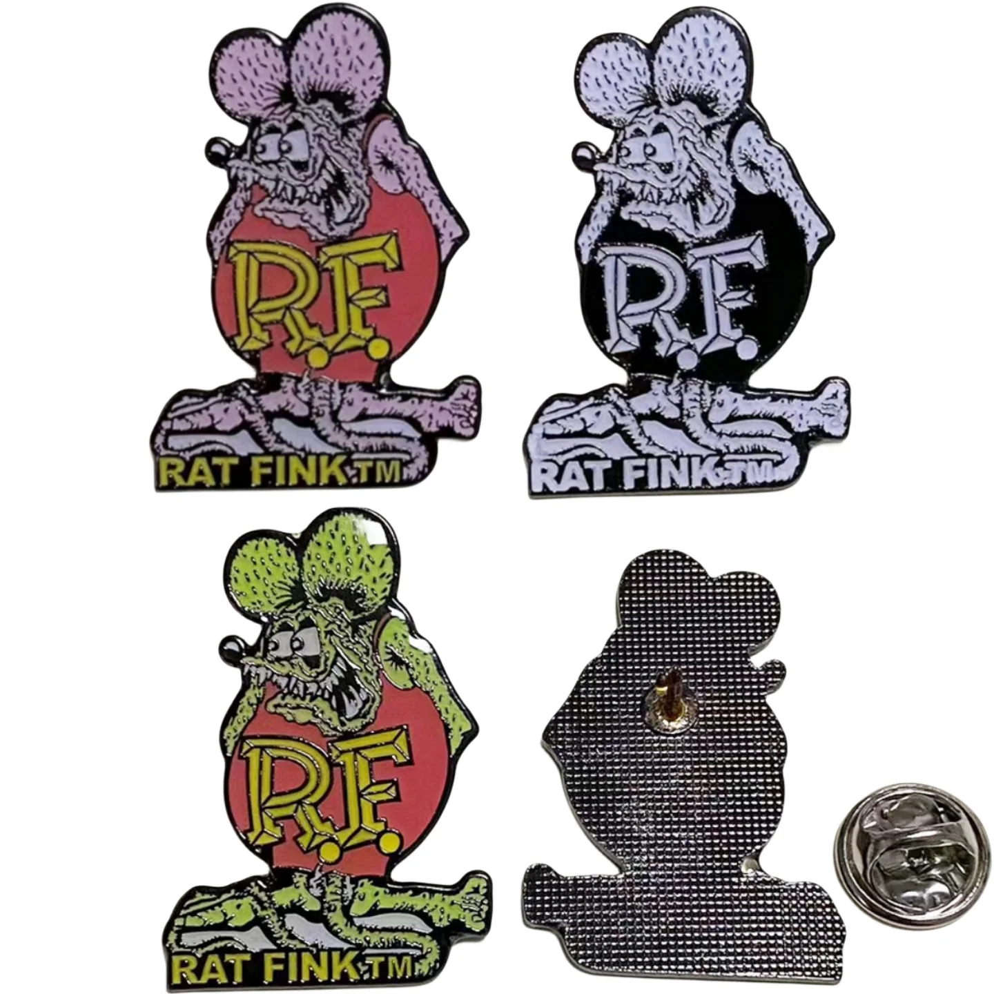 

15PCS Rat Fink Ratfink Mooneyes big boy Brooch Mouse Badge Punk Pin Pines y2k Porkchop Jewelry Accessories Brooches for Boys