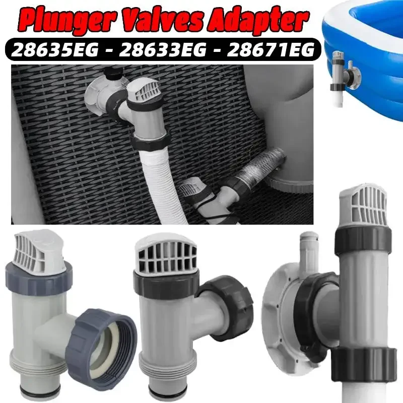 25010 Replacement Plunger Valve Adapter Above Ground Pool Plunger Valve for Intex Filter Pump 28635EG 28633EG 28671EG Parts