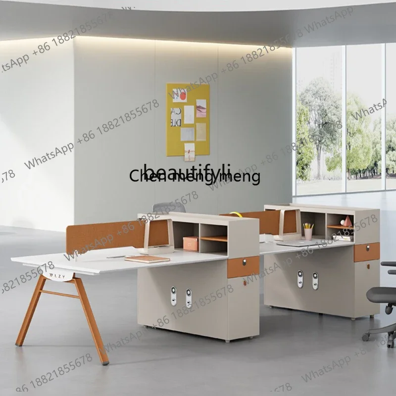 H134 Office desk and chair combination simple modern office furniture staff seat, office finance, staff desk