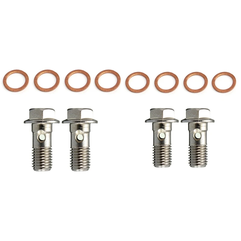 4X Stainless M10 X 1.25 Banjo Bolts Brake Master Cylinder Screw Brake Hose Caliper Bolt Hydraulic Clutch Screw