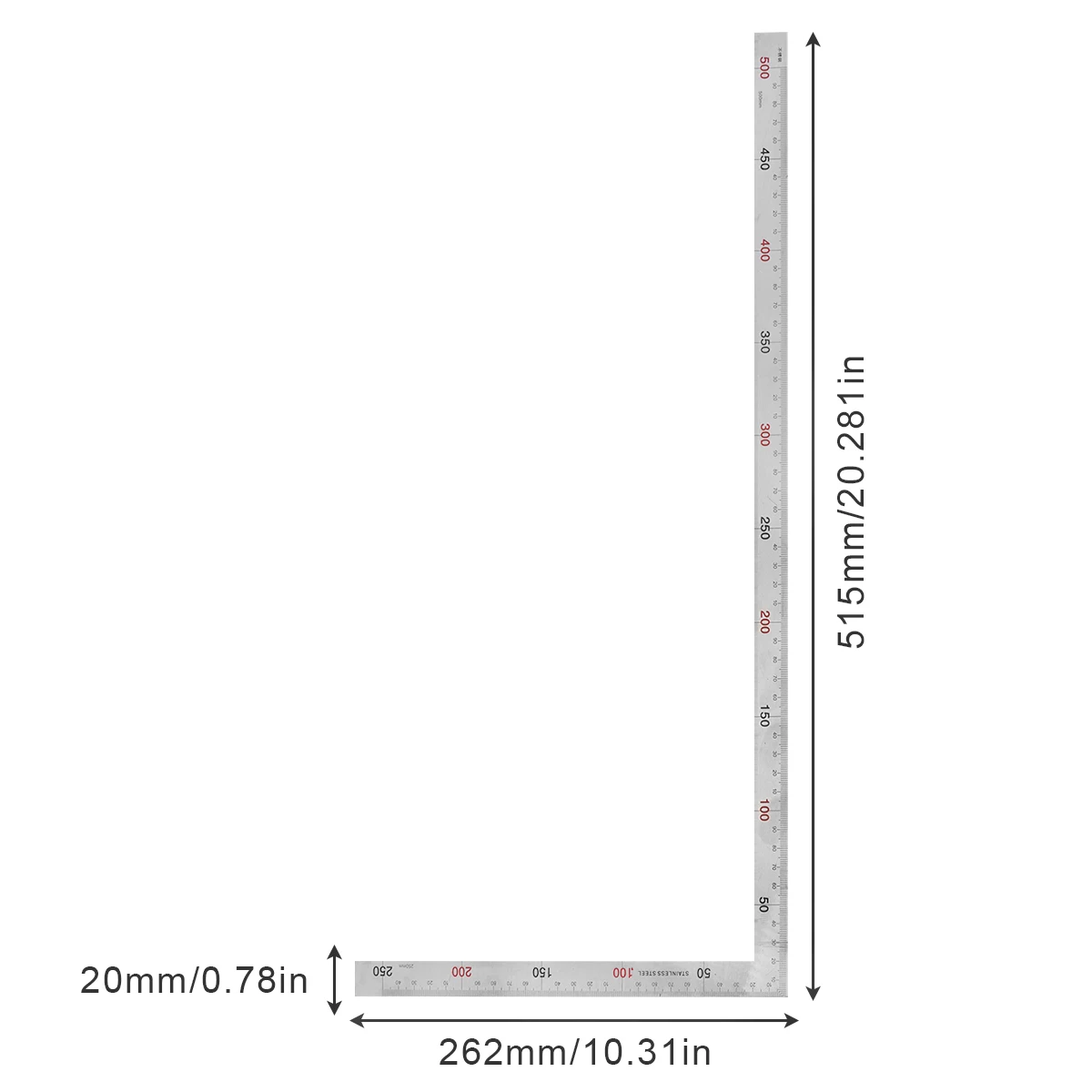 1pc Metall Stahl Platz Set 90 Grad Winkel Metric Versuchen Mitre Quadrat Herrscher 150x300mm 250x500mm Messung Instrumente