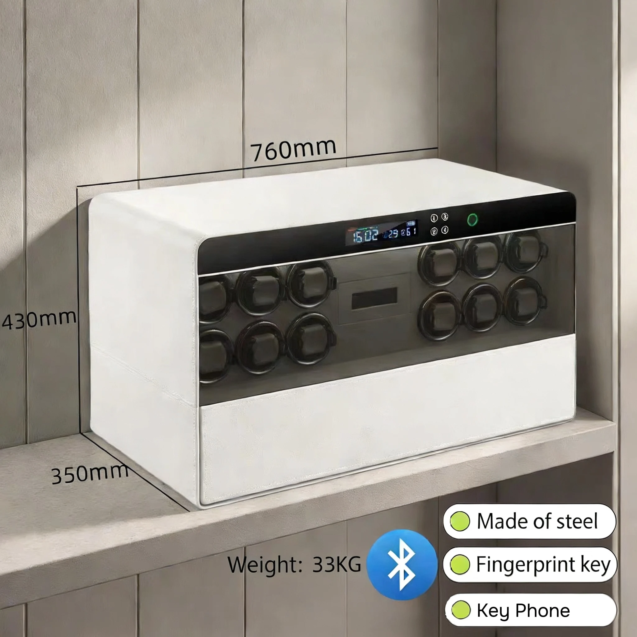 HSTE Luxury Steel Cabinet Handles Fingerprint Security Design Triple Damper Track Fireproof Watch Winder Safes Jewelry Wardrobes