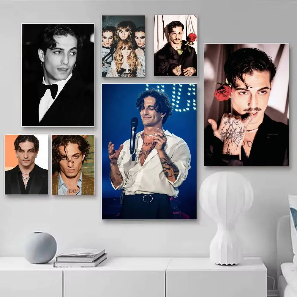 M-Maneskin D-Damiano David  Poster Versatile HD Waterproof Wall Art Self-Adhesive Decor for Any Space Ideal Gift