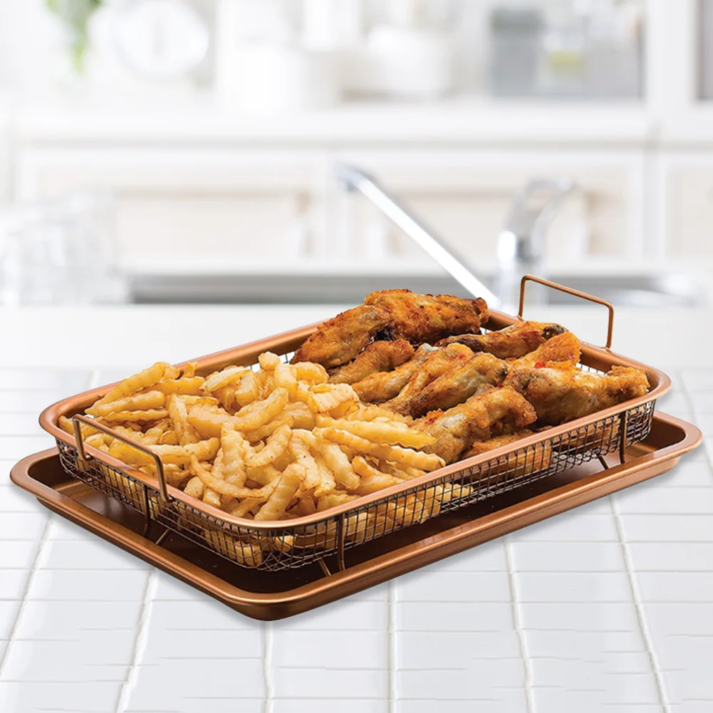 Stainless Steel French Fries Basket Heat-resistance Square Chips Fry Baskets Multi-function Western Snacks Air Fryer Accessories