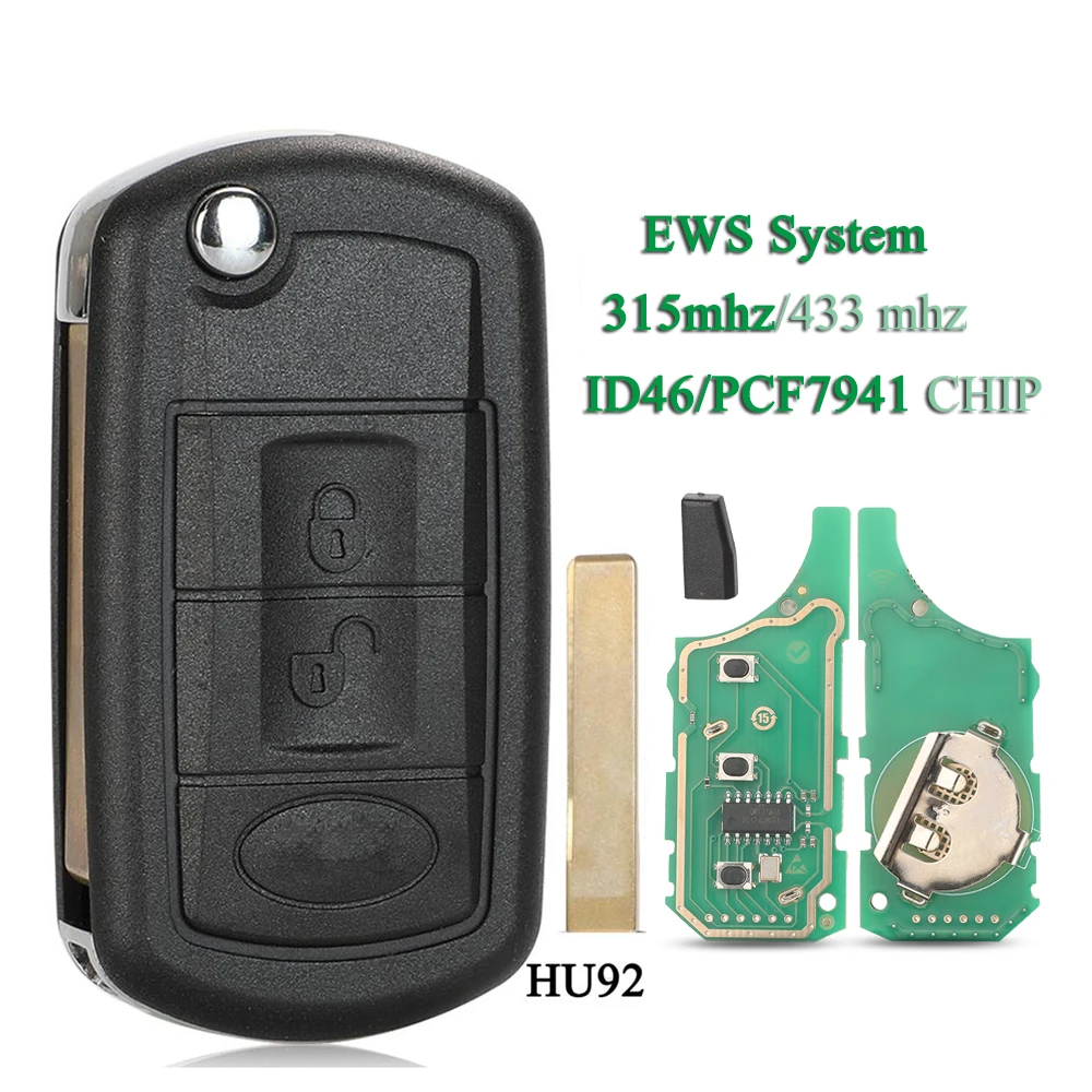

Система EWS jingyuqin 315 МГц/433,92 МГц, чип ID46/PCF7935, складной дистанционный ключ с 2 кнопками для LAND ROVER Range Rover Vogue 2006-2009 гг.