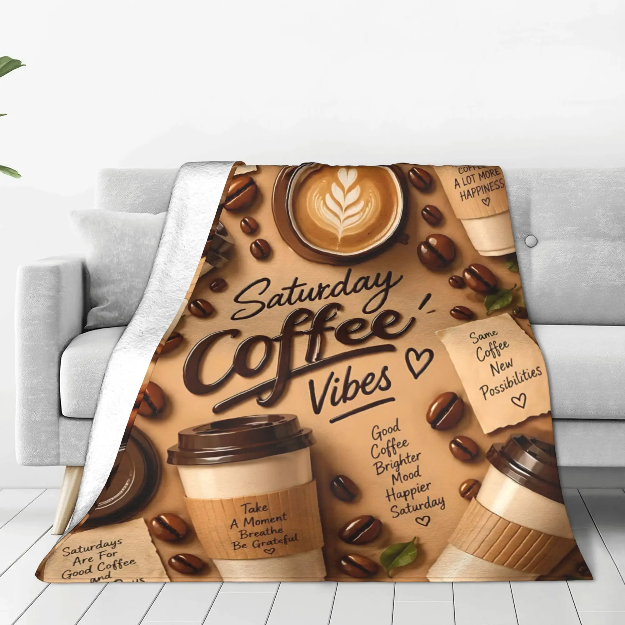 1PC Home Coffee Aesthetics media share ideas Blanket Throw Blanket  Novelty Warm Blanket Gift for Happy Halloween Give Thanks