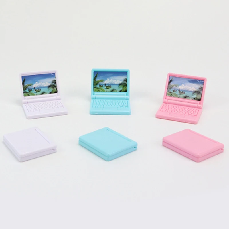 Miniature Cartoon Simulation Laptop Mini Model Toy Doll House Home Scene Decoration Props