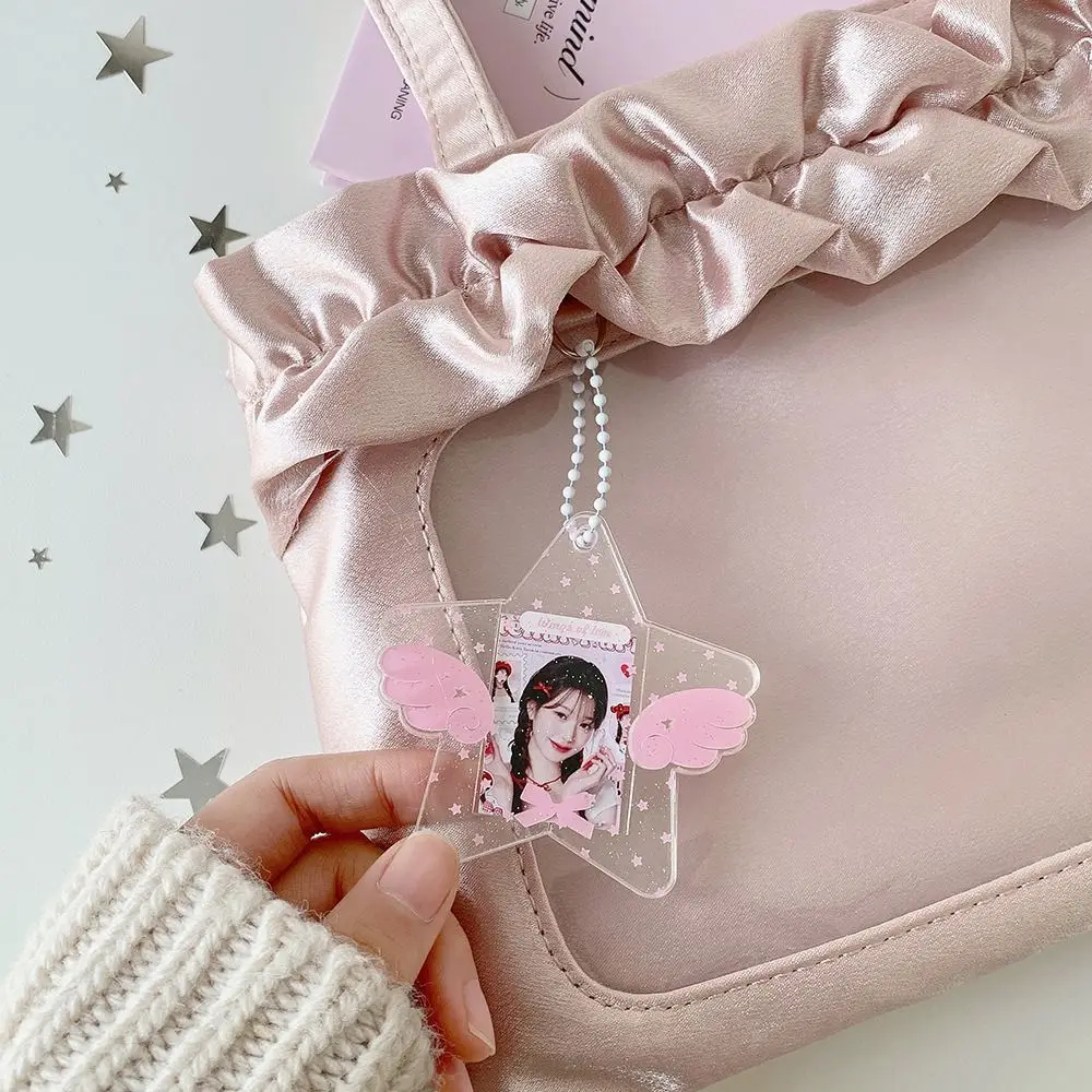 INS Style 1 بوصة حامل صور صغير مع سلسلة المفاتيح الاكريليك Photocard حالة لطيف الأصلي المعبود صور الغطاء الواقي الطلاب #5