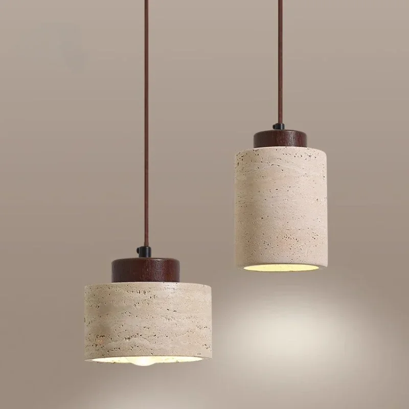 

Led Pendant Lamp Yellow Cave Stone Chandelier Bedroom Bedside Retro Nordic Restaurant Small Ceiling Hanging Light 110V 220V