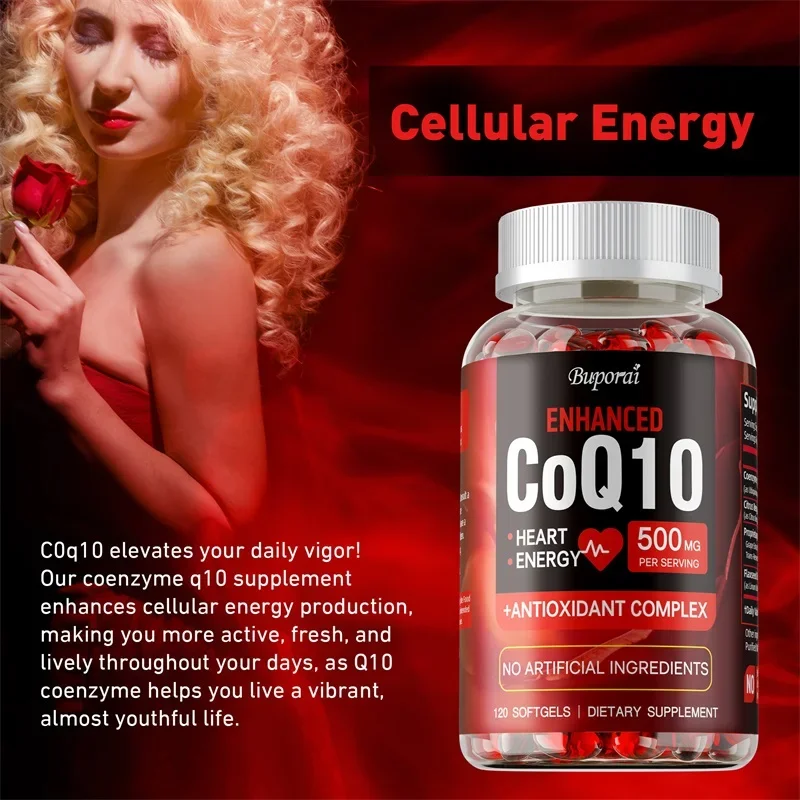 CoQ10 Supplement - Antioxidant, Promotes Heart and Cardiovascular Health, Blood Pressure Balance, Provides Energy