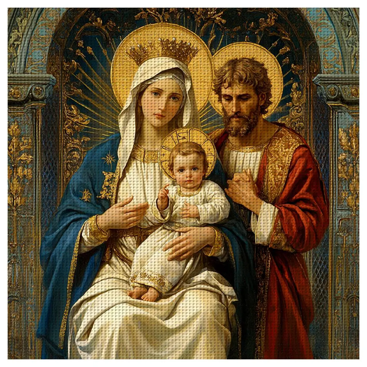 1pc 30X30CM/11.8inch Family Stamped Cross Stitch Kit DIY Kit 11/14/16CT DIY Embroidered Set DIY Cross-Stitch Set Wall Decoration