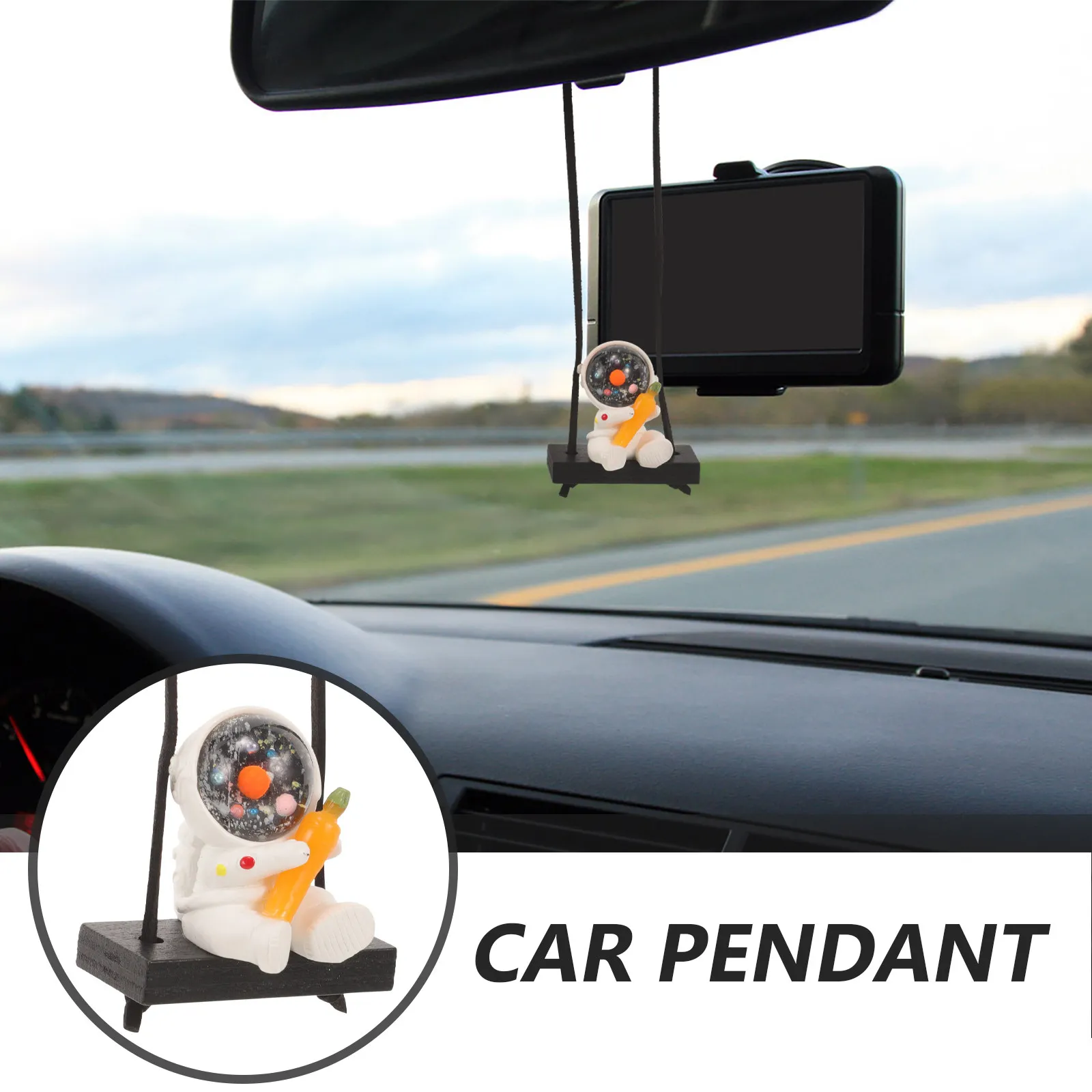 Car Rearview Mirror Hanging Pendant Astronaut Auto Interior Decoration Creative Car Hanging Ornament Rearview Mirror Decor