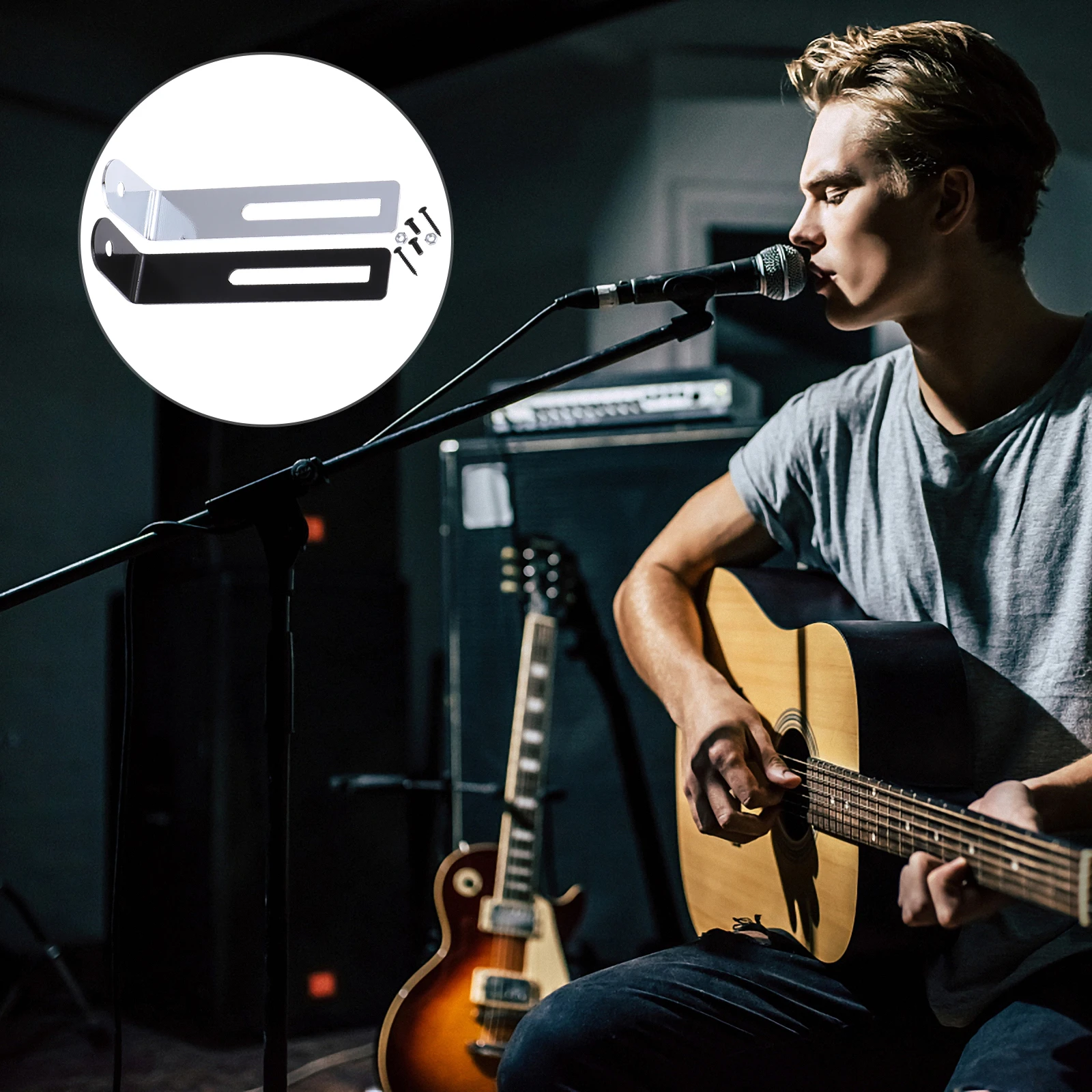 

Straight Electric Guitar Guard Plate Metal Support Universal Material