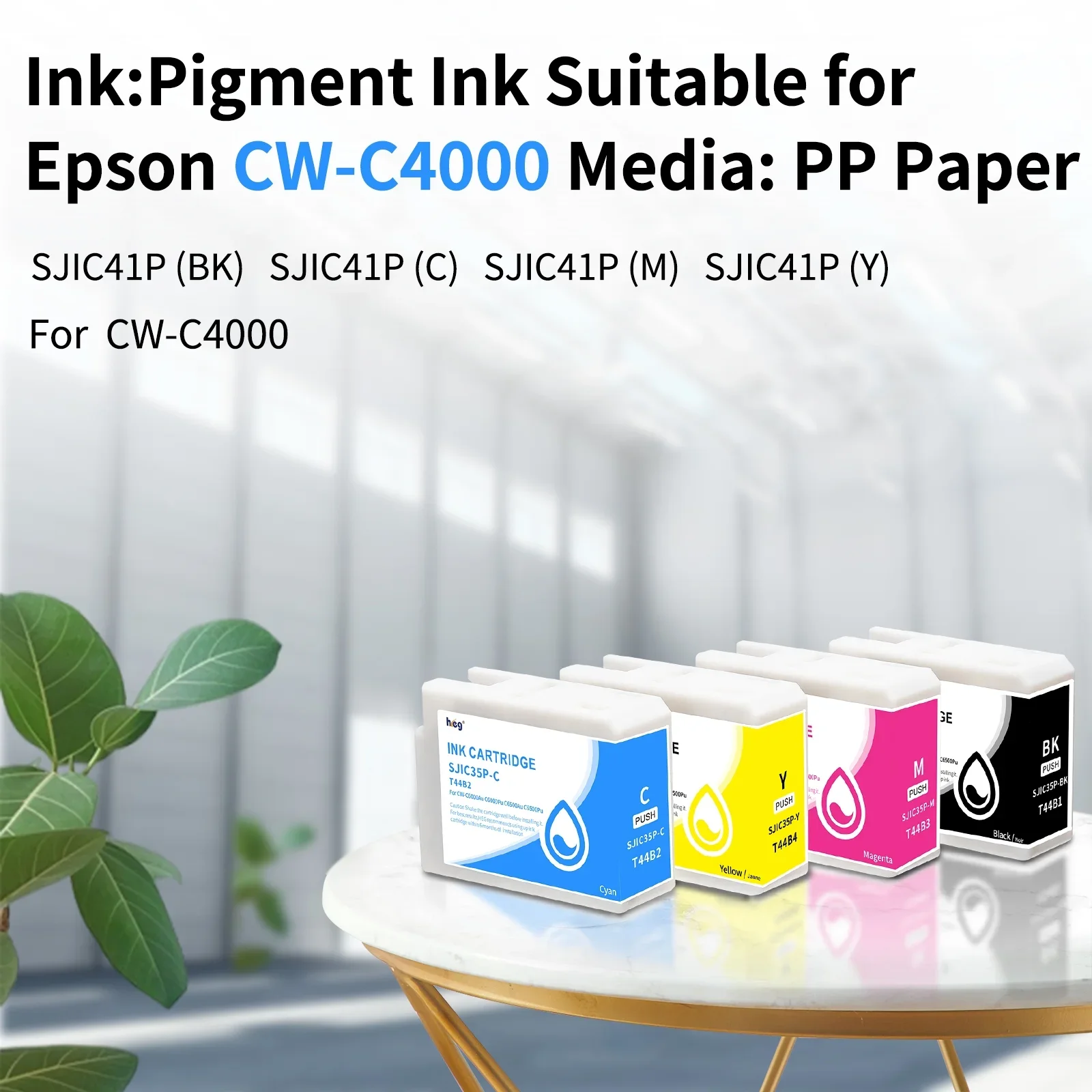 Remanufactured SJIC41P Ink Cartridge Replacement for for ColorWorks CW-C4000 Printer 4 Pack(BK)