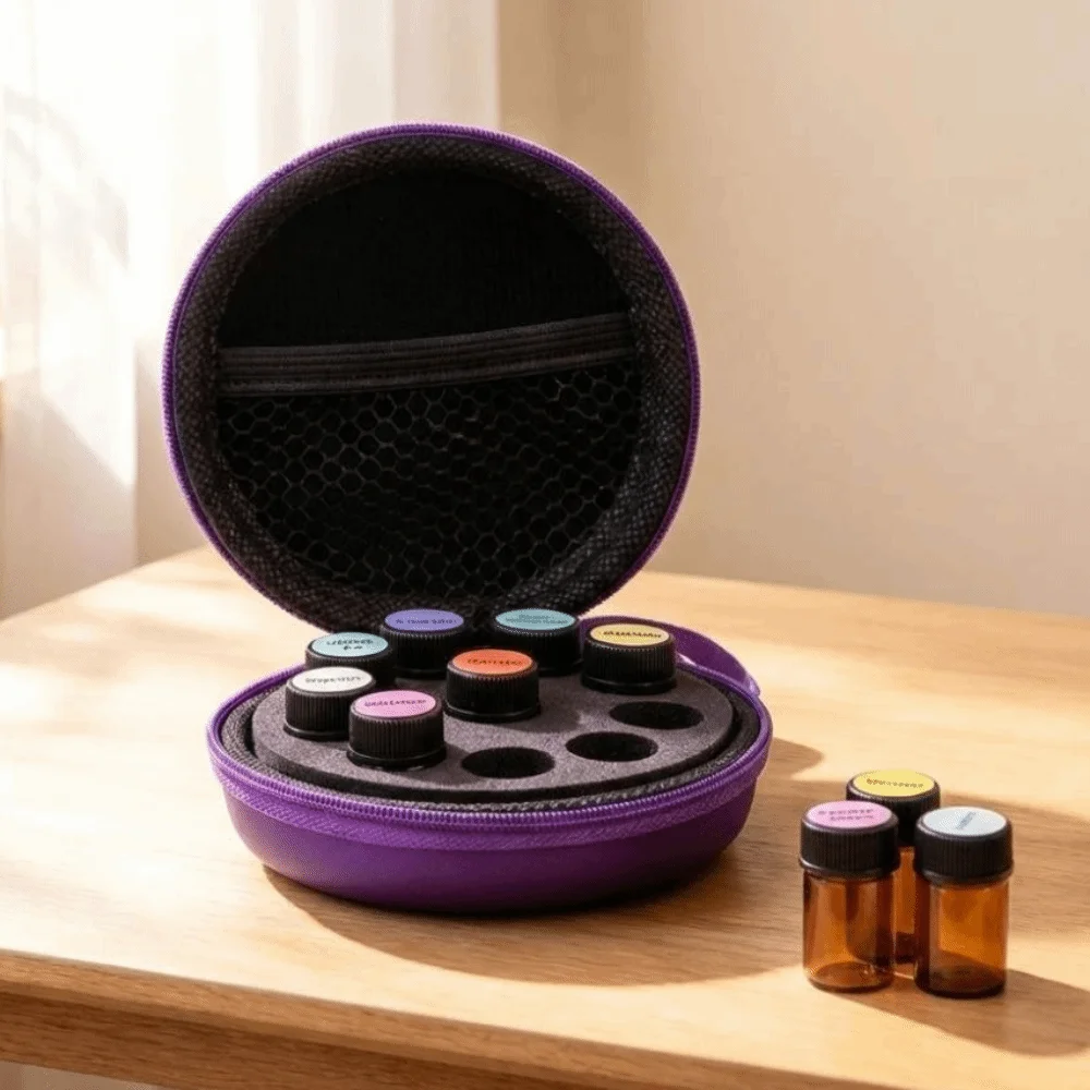 10 Bottles Capacity Essential Oil Storage Box Hard Shell Shockproof Insulin Storage Case Dust-proof 1-2ML Bottle Bag