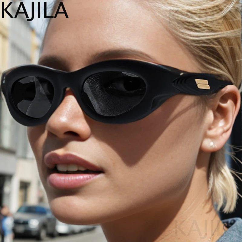 Oval Steampunk Sports Sunglasses Women 2024 Luxury Brand Designer Y2K Punk Sun Glasses For Ladies Retro 2000\'s Eyewear Shades