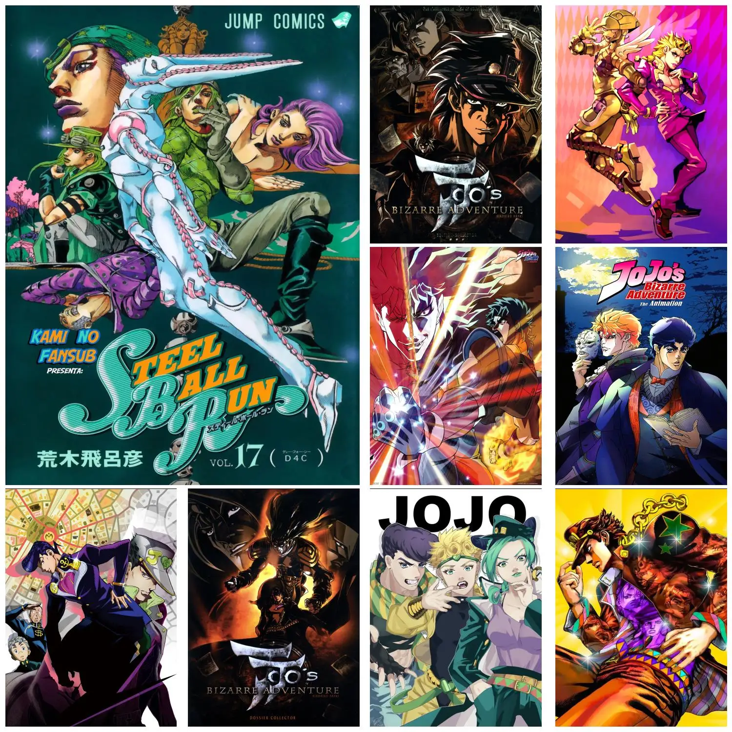 

jojo bizarre adventure Anime Video Game Canvas Art Poster and Wall Art Picture Print Modern Family bedroom Decor Posters