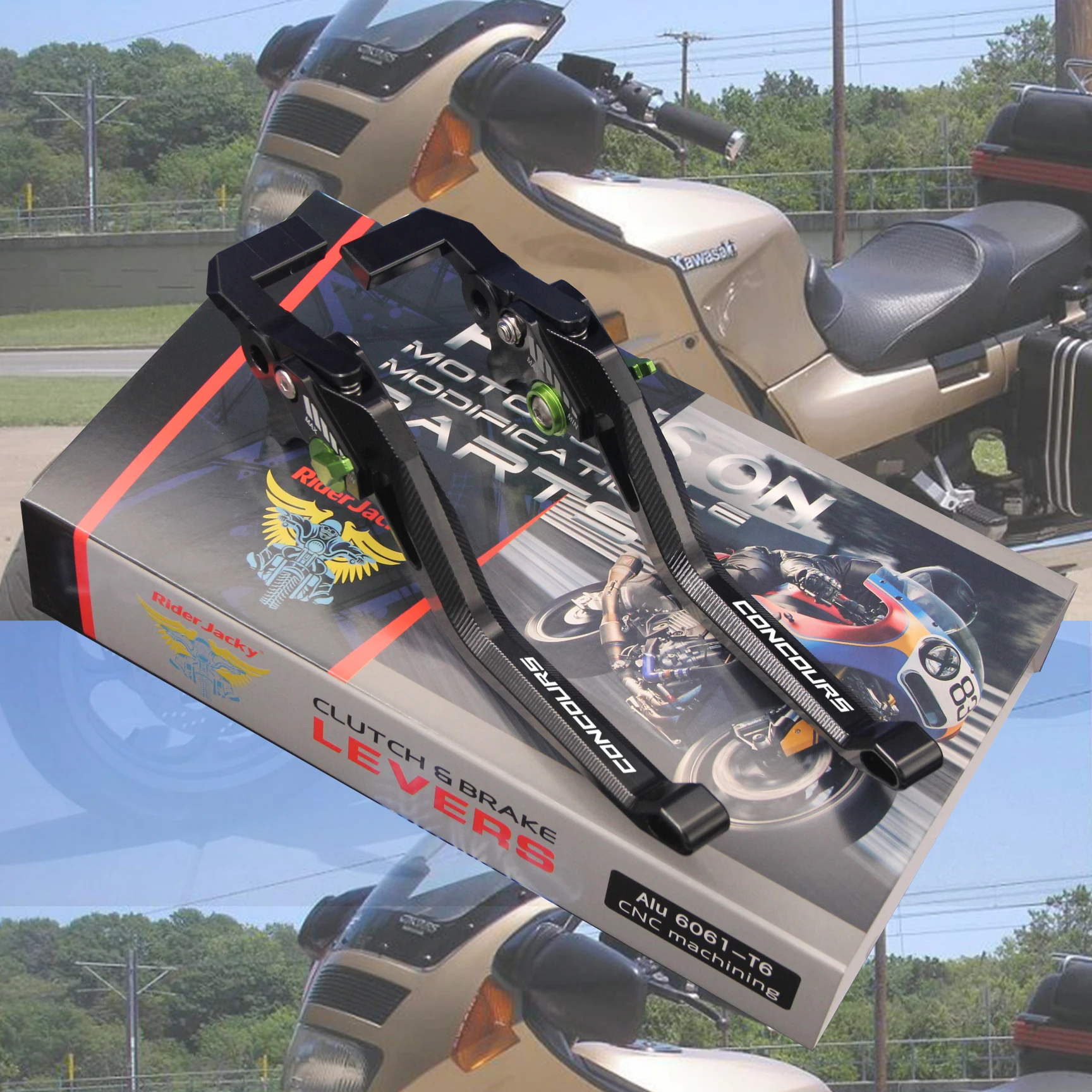 

For Kawasaki ZG1000 CONCOURS 1992-2006 (2003 2004 2005 Adjustable 3D Rhombus Hollow Long Motorcycle Brake Clutch Levers