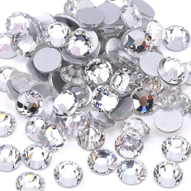 Rigta SS3-SS20 1440Pcs Crystal AB Flatback Glass Rhinestones Clear Crystal Non Hotfix Rhinestones For Nail Art Decoration DIY