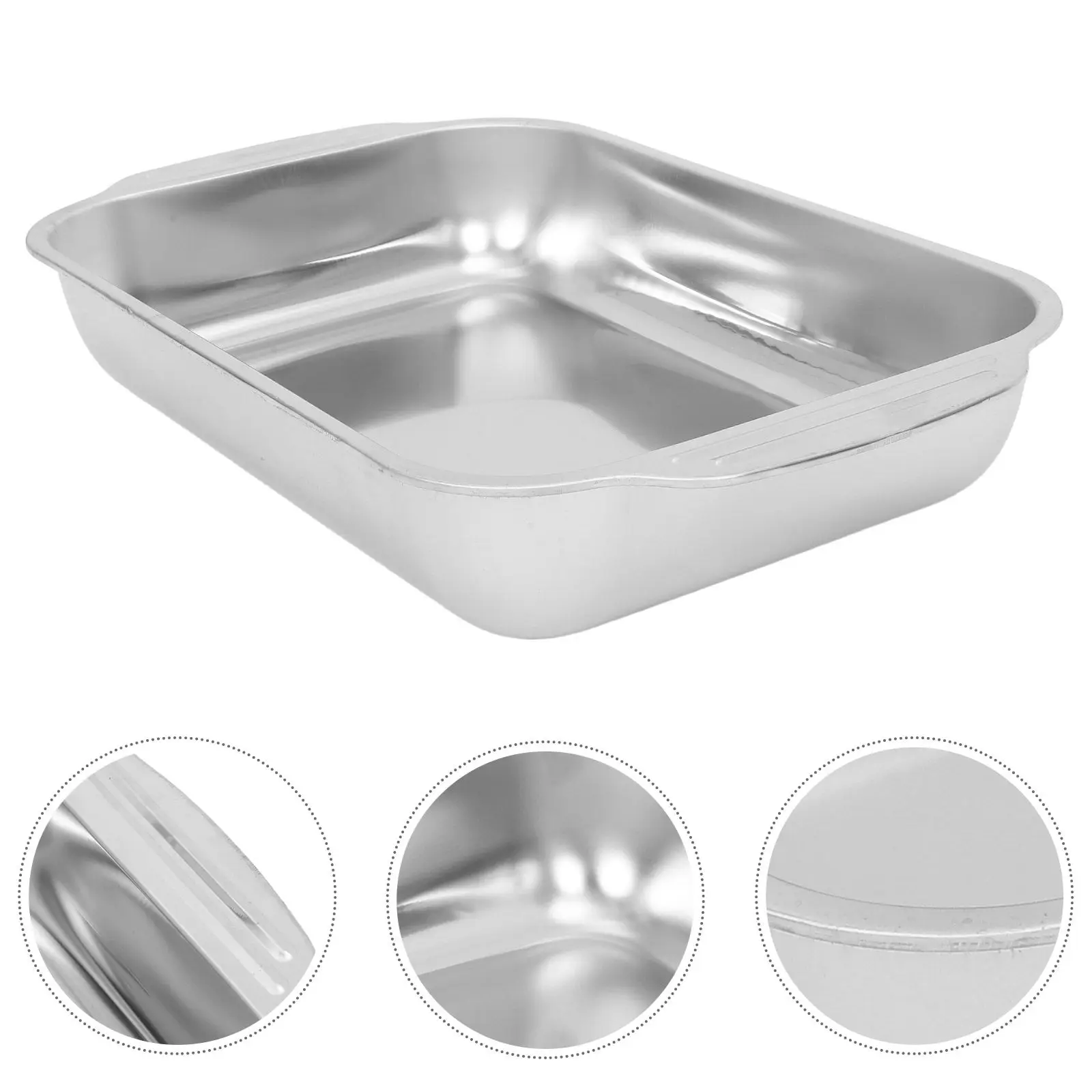 Stainless Steel Fish Roasting Pan Deep Rectangular Design Spacious Capacity Mess Free Edges for Oven Baking Grill Barbecue