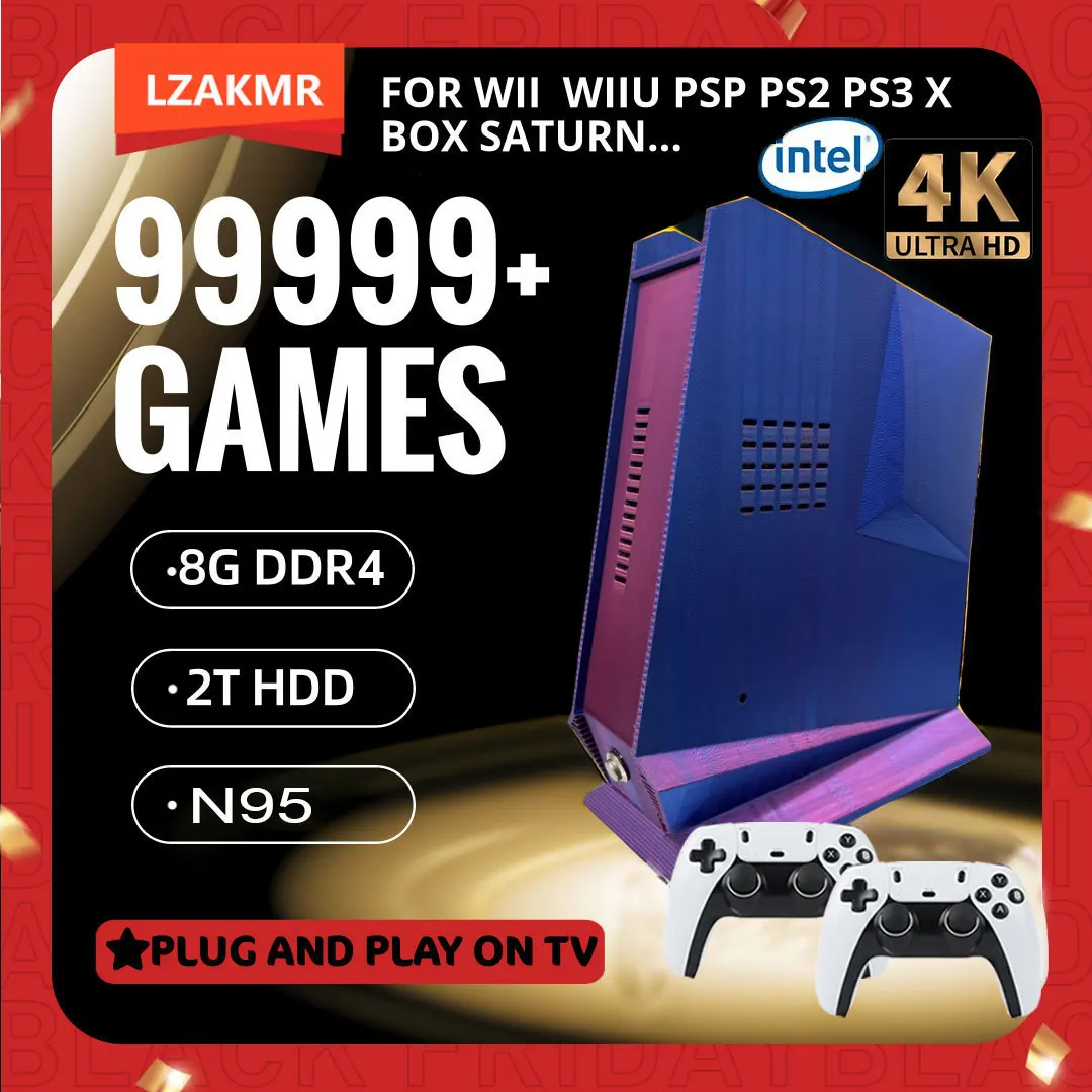 صندوق ألعاب G3 Retro الجديد لعام 2025 مع ألعاب أكثر من 99,999 ونظام ألعاب سعة 2 تيرابايت، يتميز بنظام Windows 11 وBatocera. متوافق مع PS2،