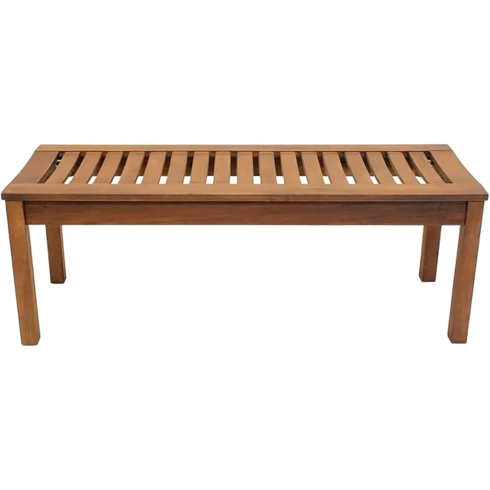 

Outdoor bench with natural finish, 48 inches long, suitable for free brown transportation on courtyard terraces, etc