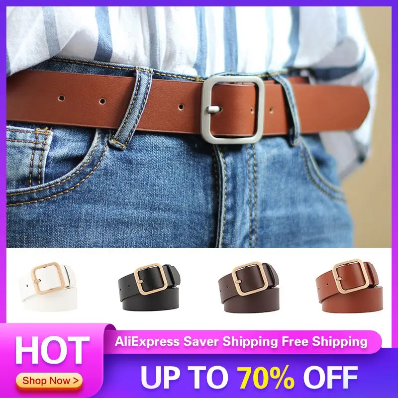 Women's Belt Trendy Durable Stylish Waist Belt With Square Buckle Korean Style Korean Fashion Best-selling Versatile Stylish